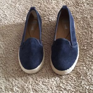 Clarks perforated suede espadrilles.